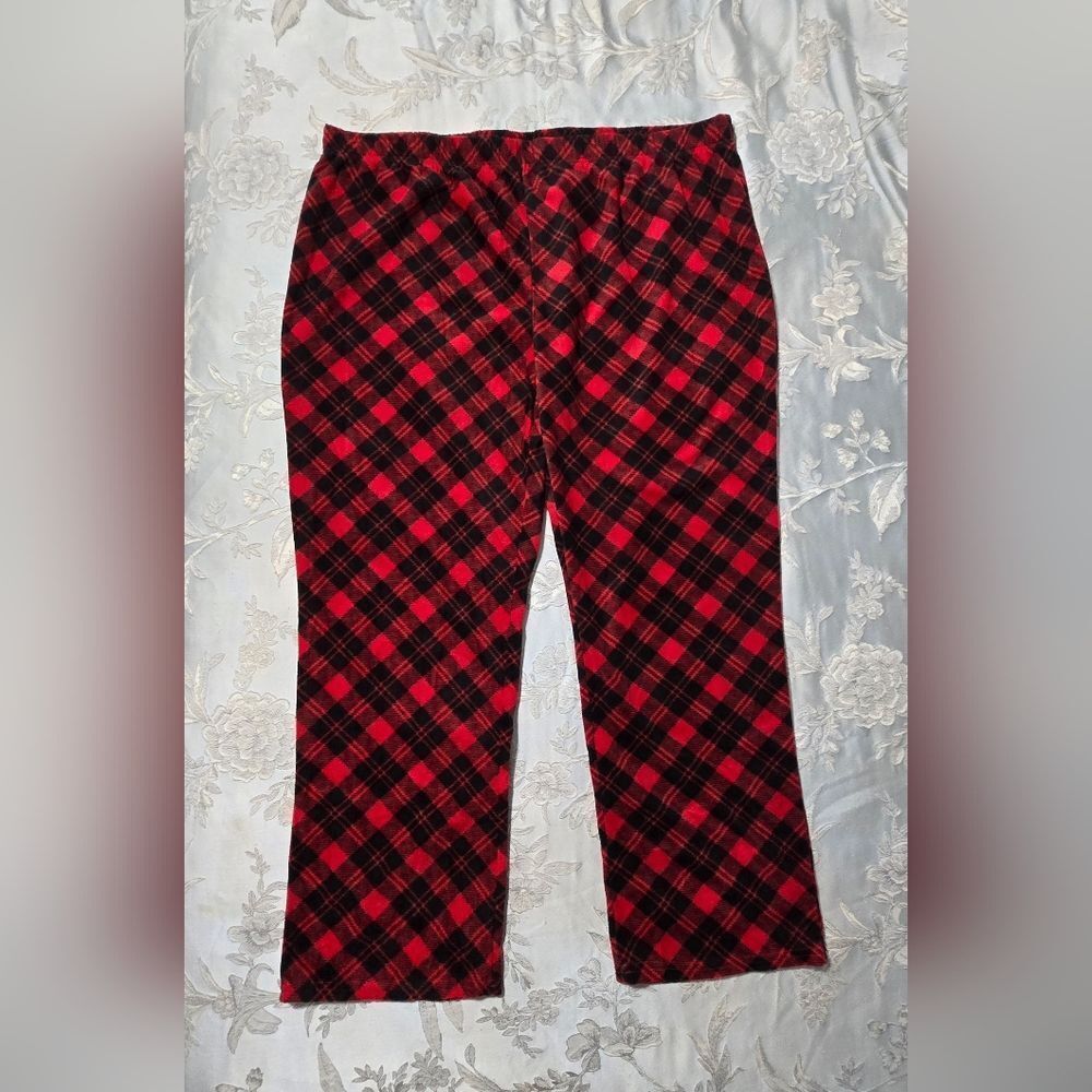 Nwt Women's Plus Size 2X Christmas Plaid Fleece Lounge Pants